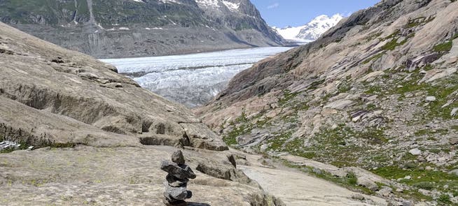 Blick zurück auf den Aletschgletscher.